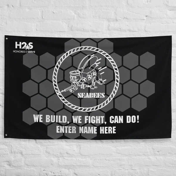 Customizable U.S. Navy SEABEES Flag