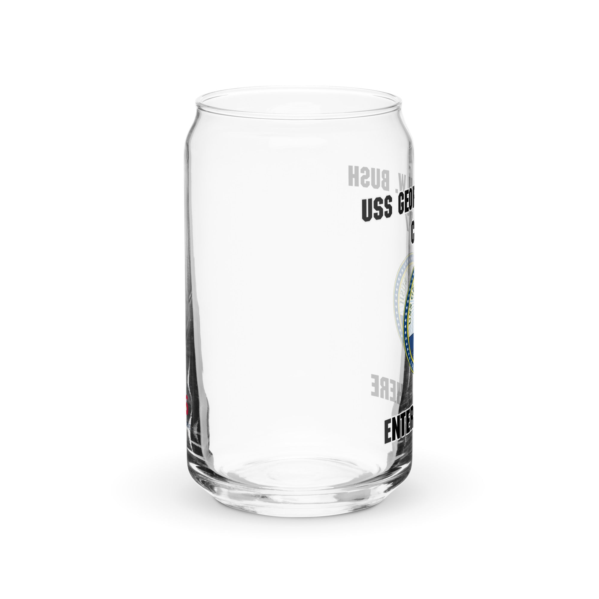 Customizable USS GEORGE H.W. BUSH Can-shaped glass