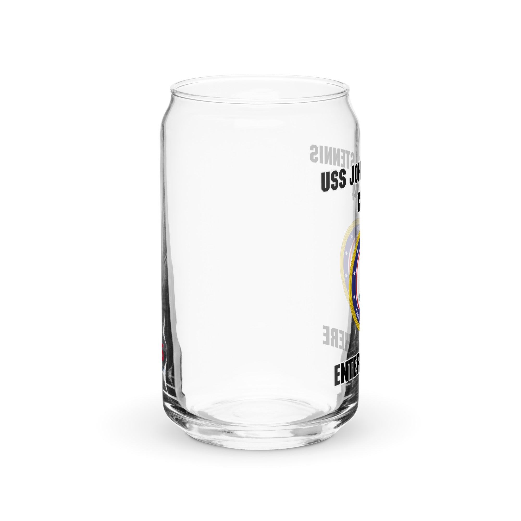 Customizable USS JOHN C. STENNIS Can-shaped glass