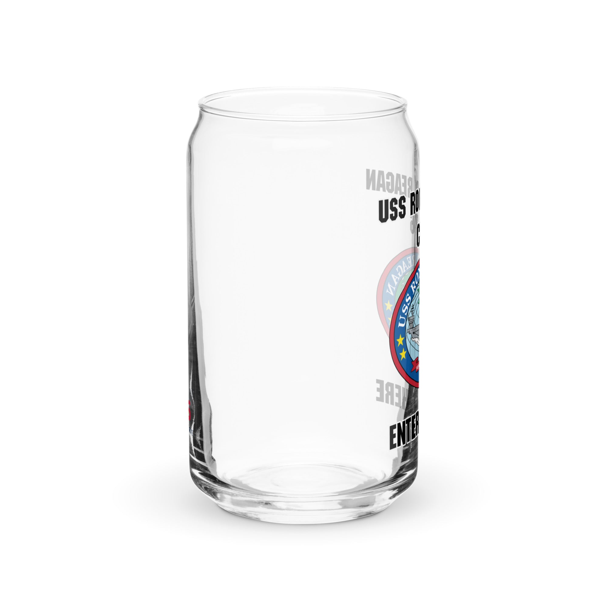 Customizable USS RONALD REAGAN Can-shaped glass