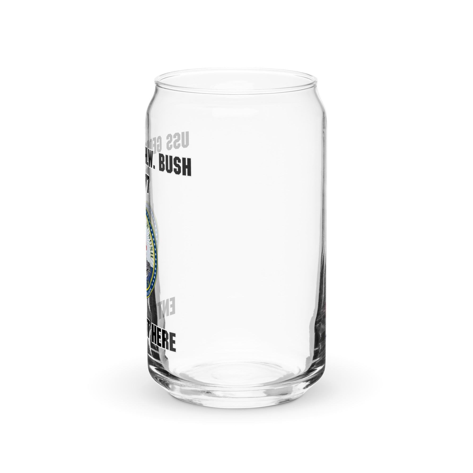 Customizable USS GEORGE H.W. BUSH Can-shaped glass