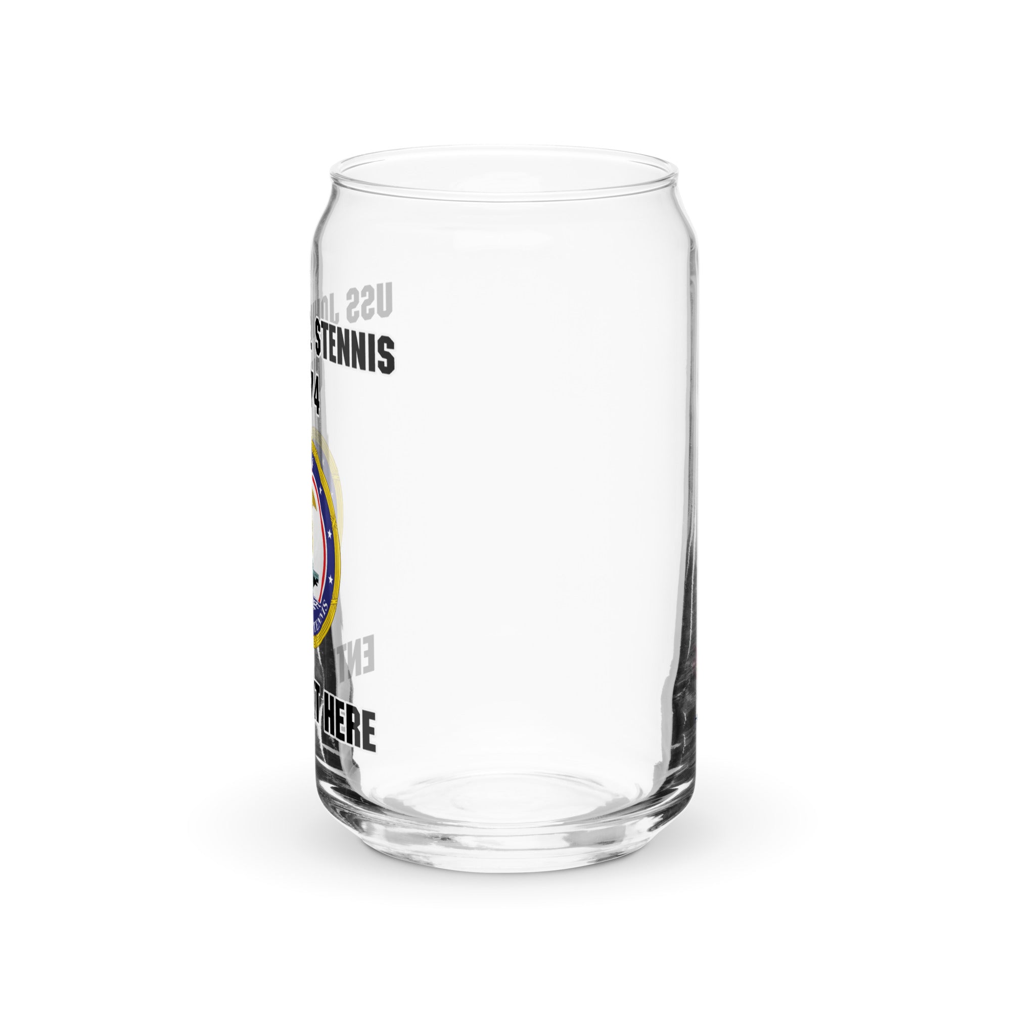 Customizable USS JOHN C. STENNIS Can-shaped glass