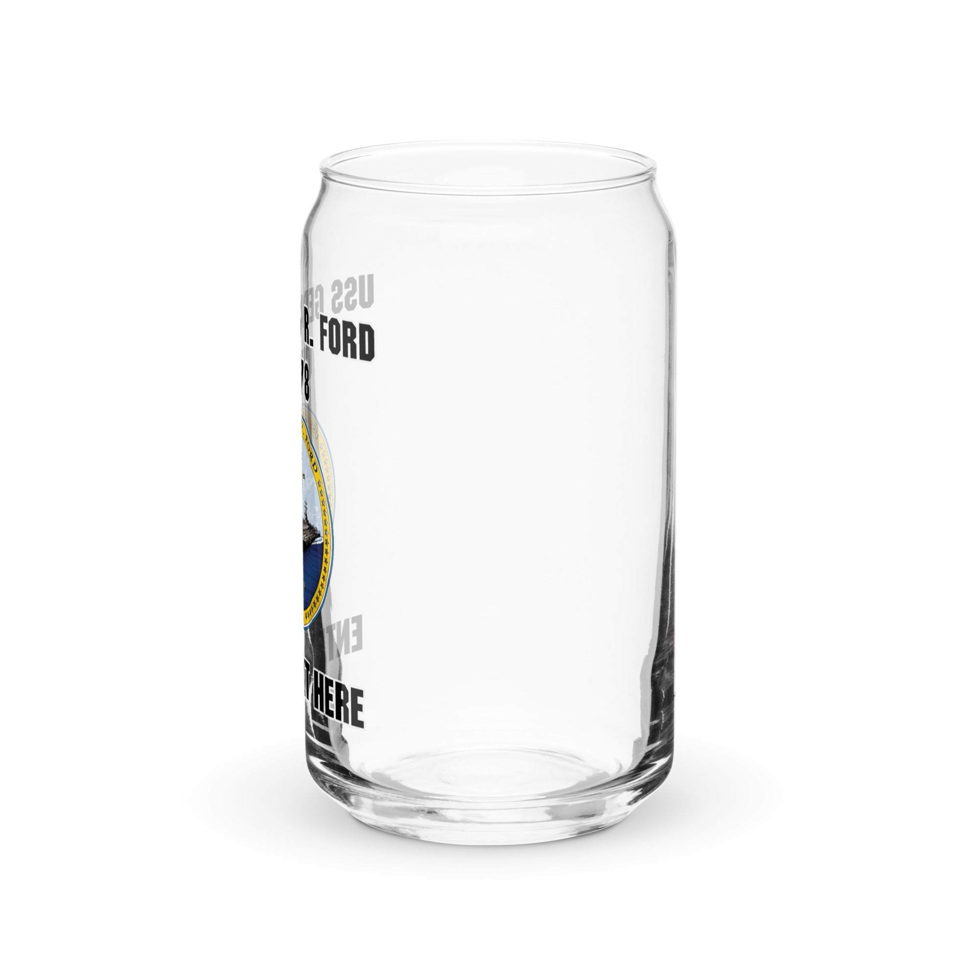 Customizable USS GERALD R. FORD Can-shaped glass