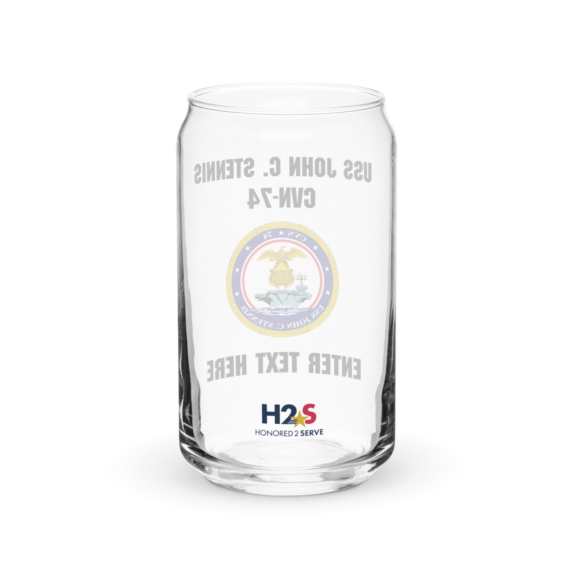 Customizable USS JOHN C. STENNIS Can-shaped glass