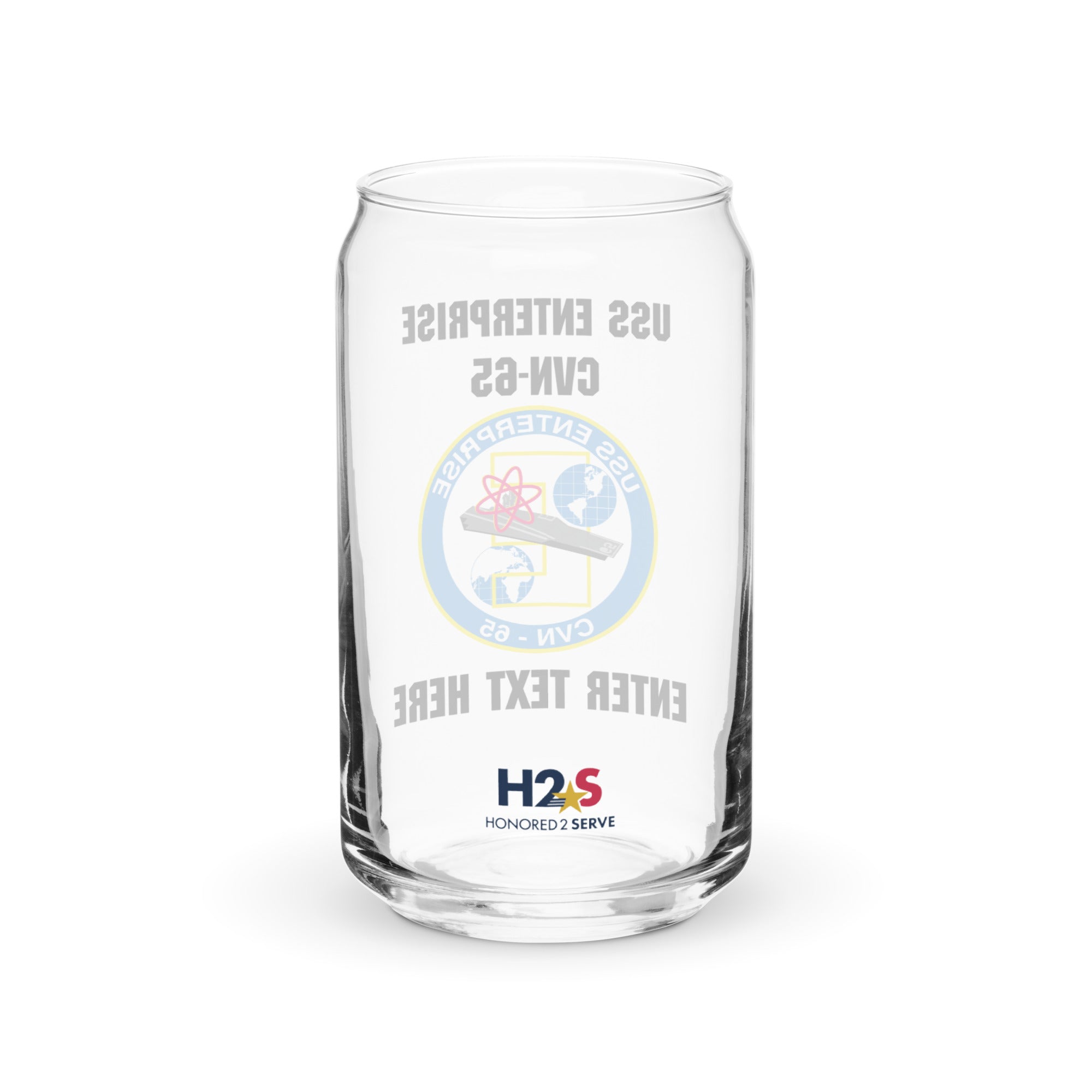 Customizable USS ENTERPRISE Can-shaped glass
