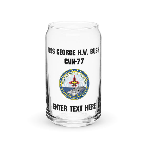 Customizable USS GEORGE H.W. BUSH Can-shaped glass