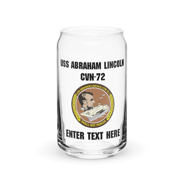 Customizable USS ABRAHAM LINCOLN Can-shaped glass