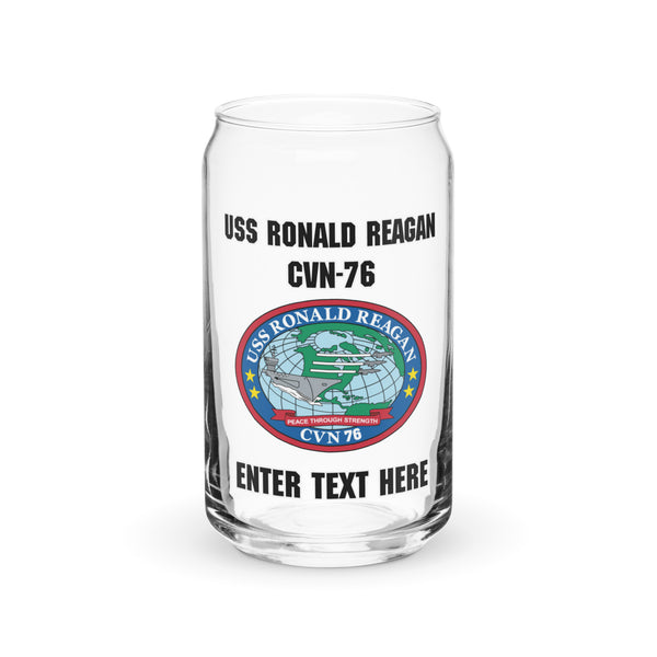 Customizable USS RONALD REAGAN Can-shaped glass