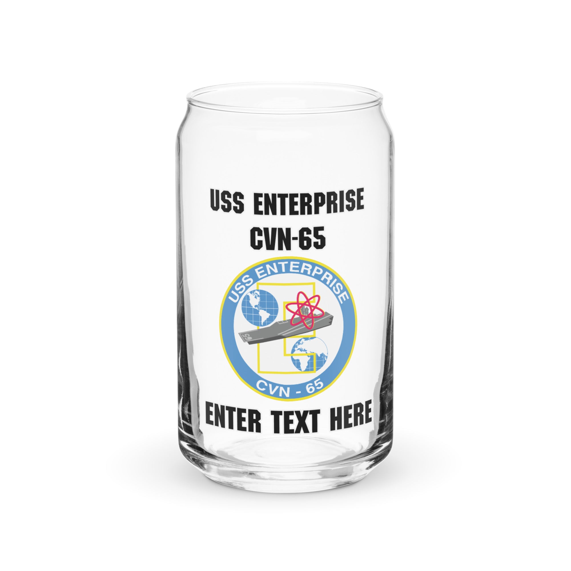Customizable USS ENTERPRISE Can-shaped glass