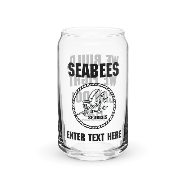 US NAVY SEABEES Customizable Can-shaped glass