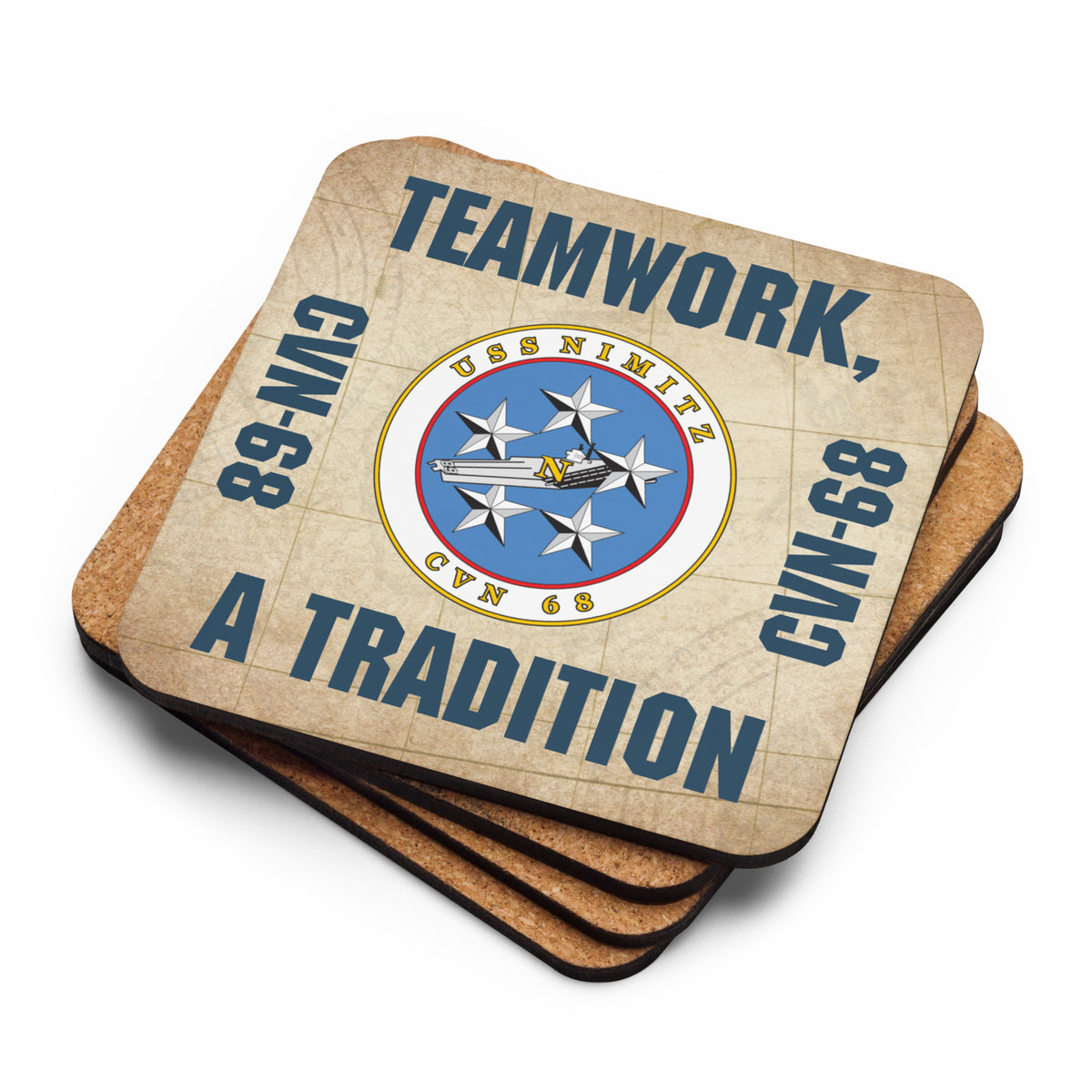 USS NIMITZ Non-Customizable Cork-back coaster