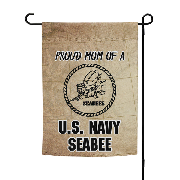 Proud Mom U.S. Navy SEABEE Garden flag