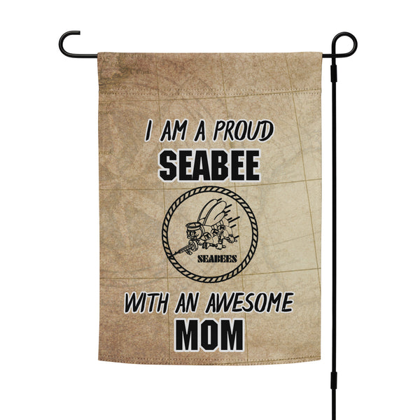 U.S. Navy SEABEE Awesome Mom Garden flag