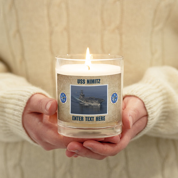 Customizable USS NIMITZ Glass jar soy wax candle