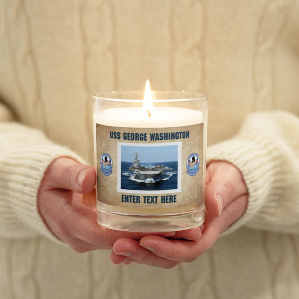 Customizable USS GEORGE WASHINGTON Glass jar soy wax candle