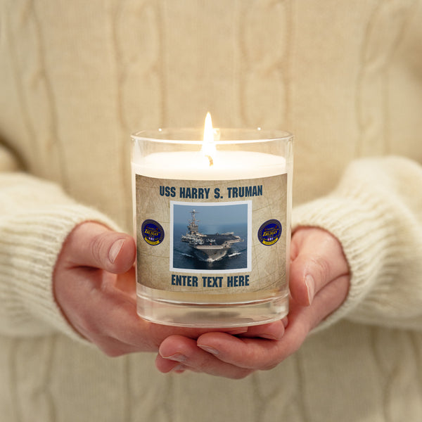 Customizable USS HARRY S. TRUMAN Glass jar soy wax candle
