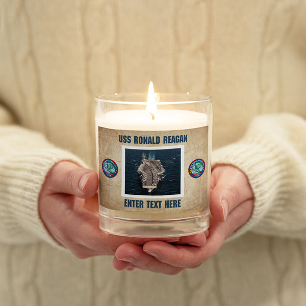 Customizable USS RONALD REAGAN Glass jar soy wax candle