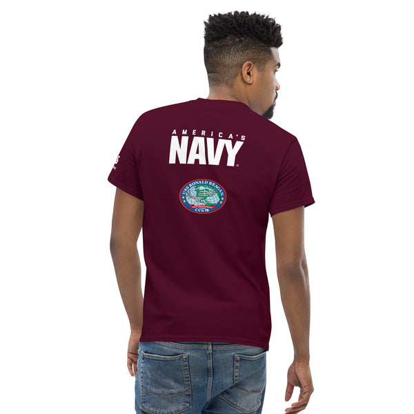 Customizable Proud Navy Dad USS RONALD REAGAN Men's classic tee