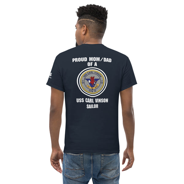 Customizable Navy Mom/Dad USS CARL VINSON Unisex classic tee
