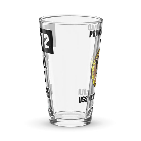 Customizable USS ABRAHAM LINCOLN Shaker pint glass