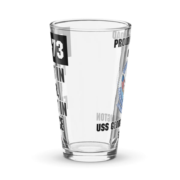 Customizable USS GEORGE WASHINGTON Shaker pint glass