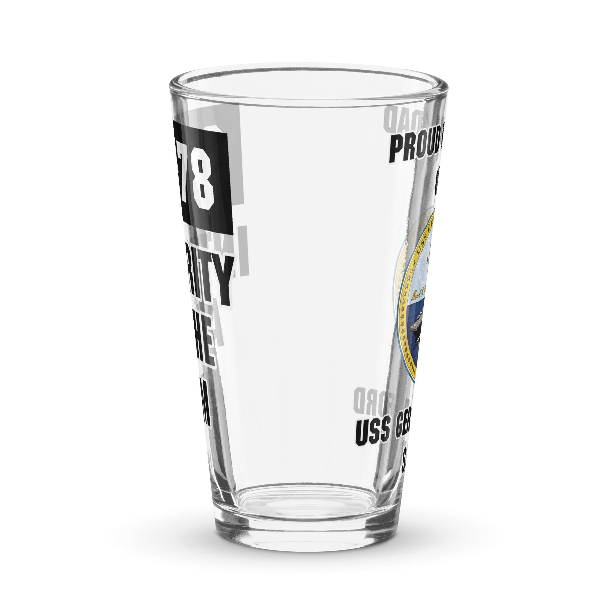 Customizable USS GERALD R. FORD Shaker pint glass