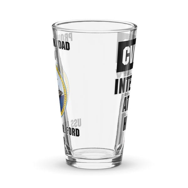 Customizable USS GERALD R. FORD Shaker pint glass