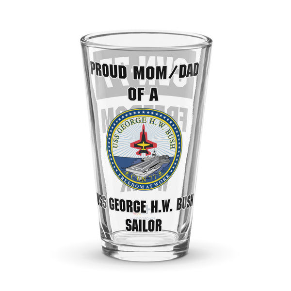 Customizable USS GEORGE H.W. BUSH Shaker pint glass