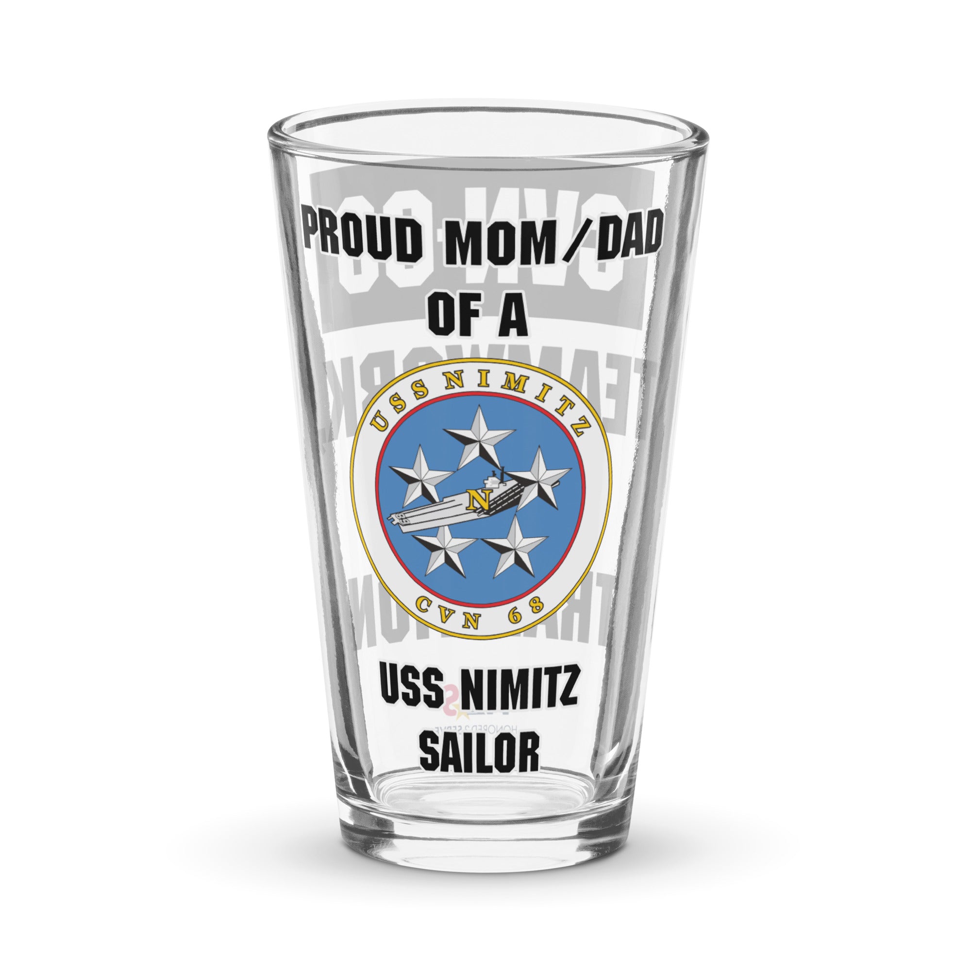 Customizable USS NIMITZ Shaker pint glass