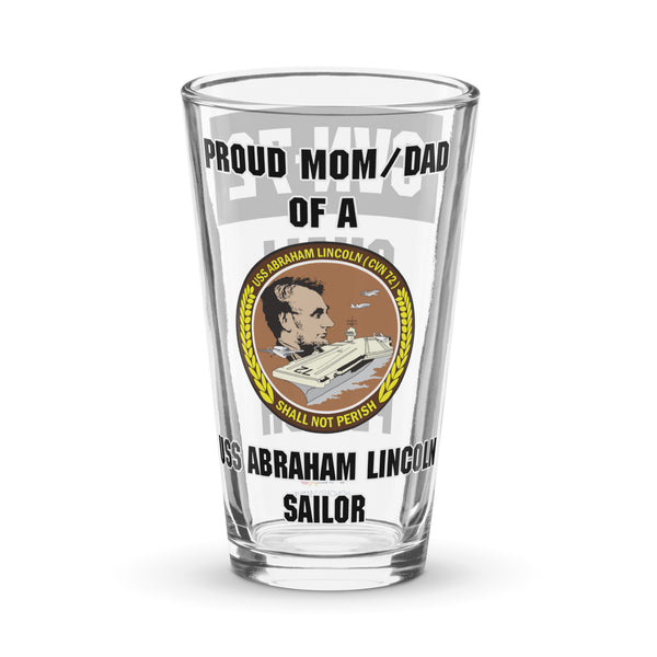 Customizable USS ABRAHAM LINCOLN Shaker pint glass