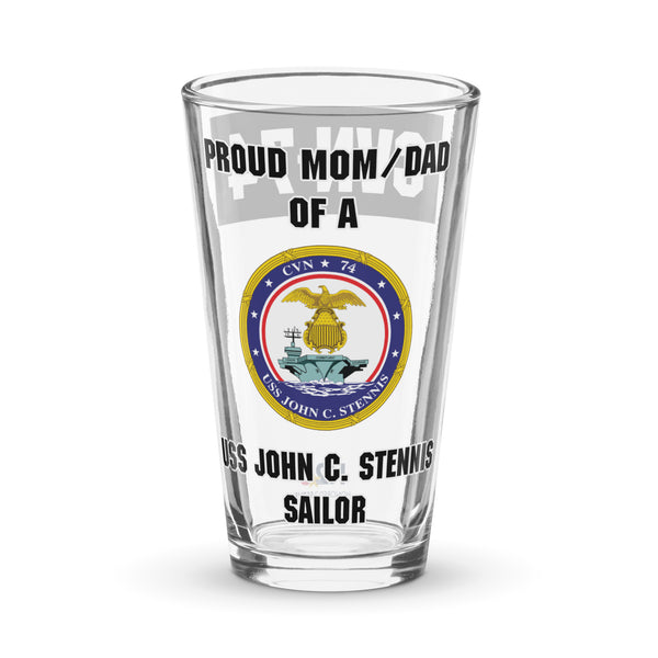 Customizable USS JOHN C. STENNIS Shaker pint glass