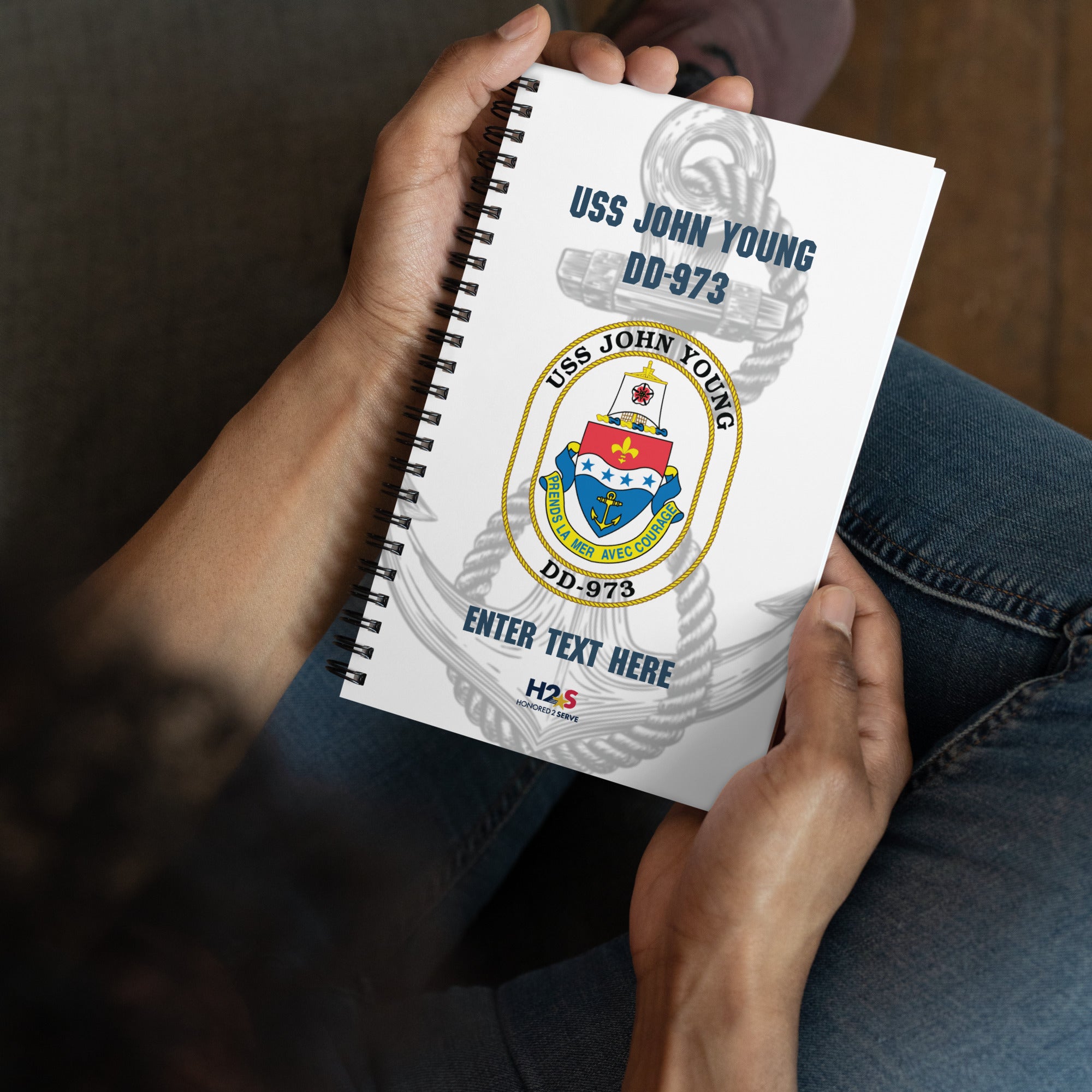 Customizable USS JOHN YOUNG Spiral notebook