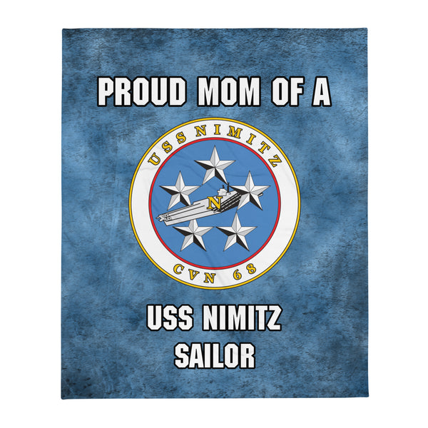USS NIMITZ Proud Mom Throw Blanket