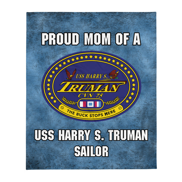 USS HARRY S. TRUMAN Proud Mom Throw Blanket