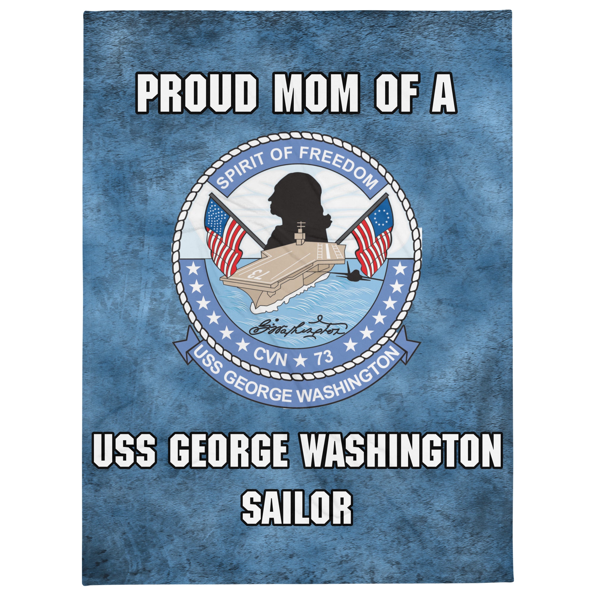 USS GEORGE WASHINGTON Proud Mom Throw Blanket