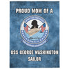 USS GEORGE WASHINGTON Proud Mom Throw Blanket