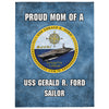 USS GERALD R. FORD Proud Mom Throw Blanket