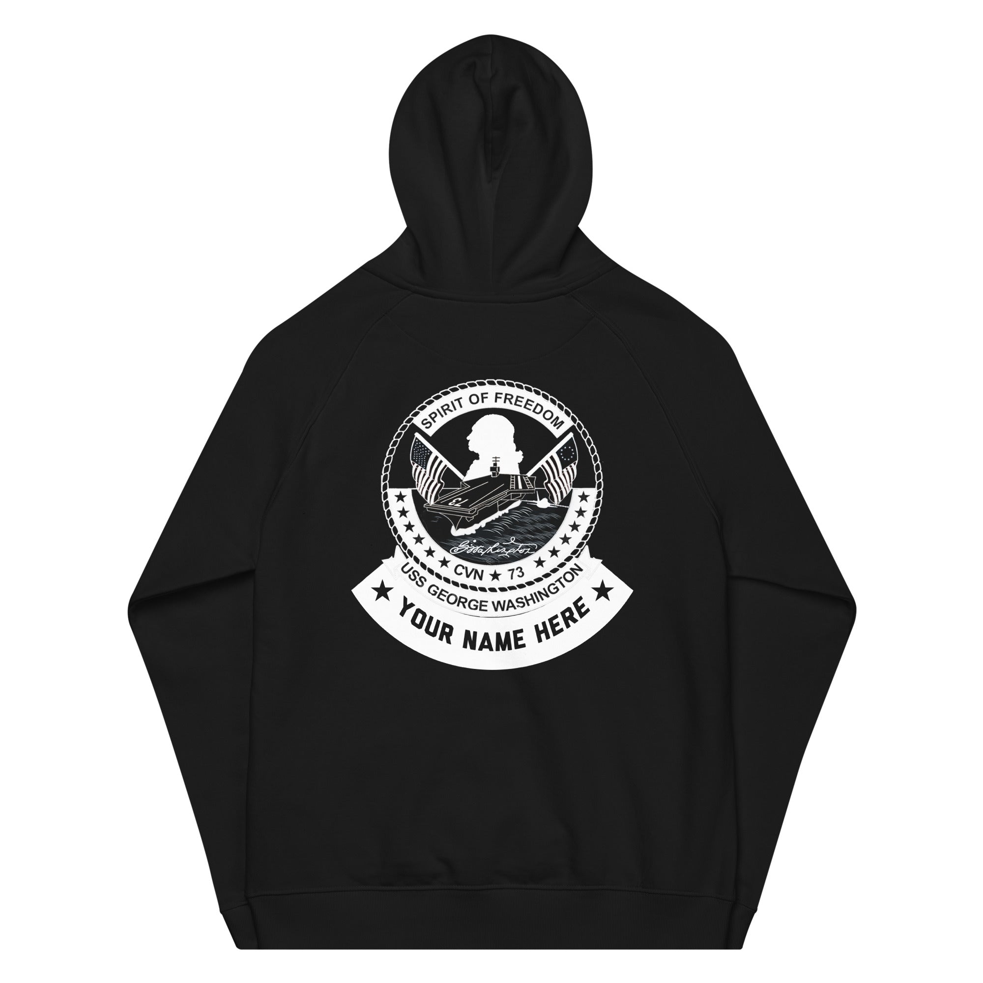 Customizable USS GEORGE WASHINGTON Unisex eco raglan hoodie