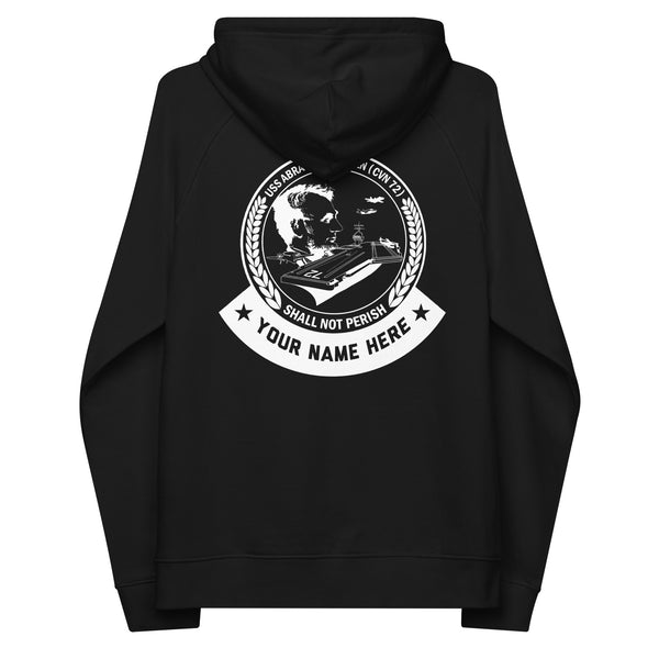 Customizable USS ABRAHAM LINCOLN Unisex eco raglan hoodie