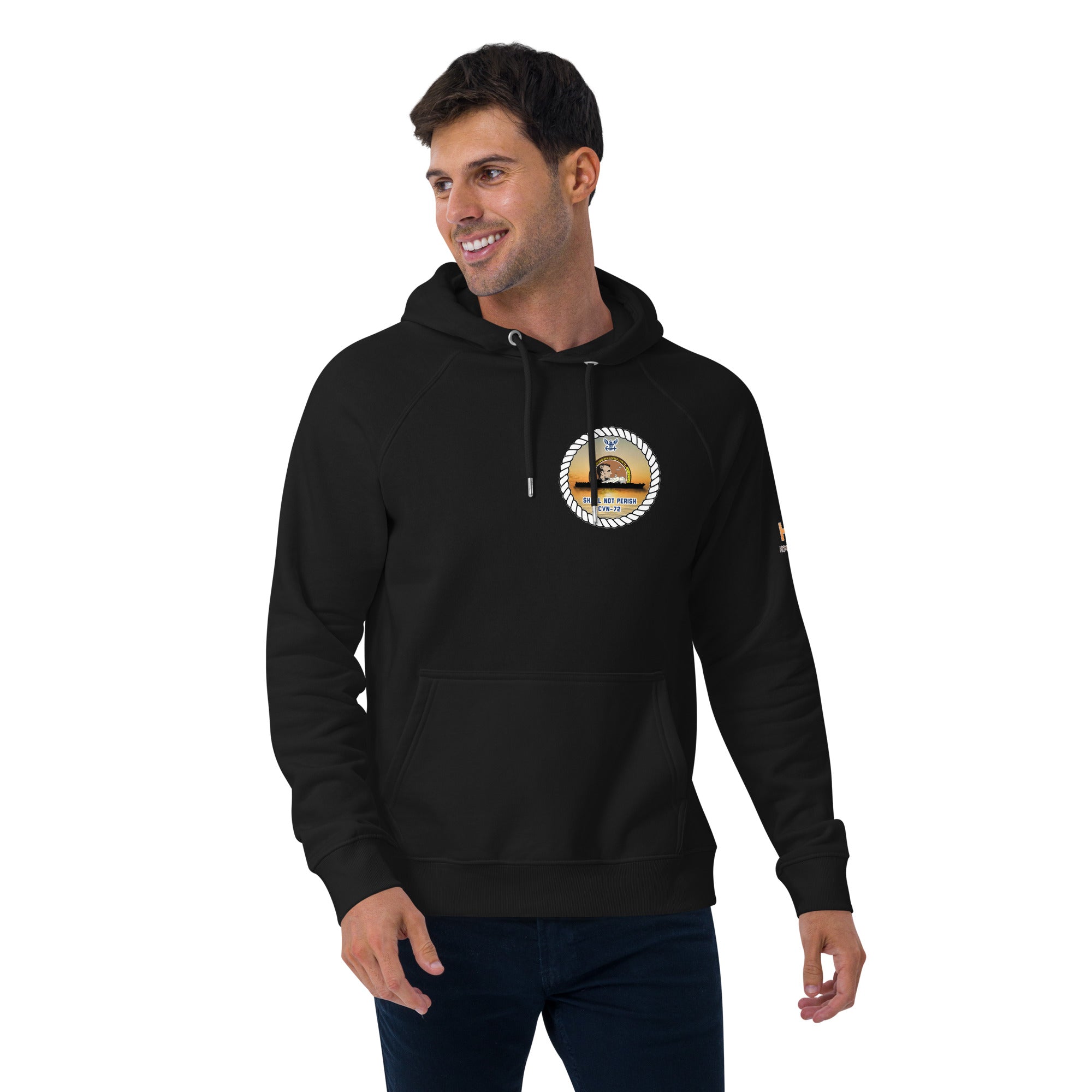 USS ABRAHAM LINCOLN SUNSET eco raglan hoodie