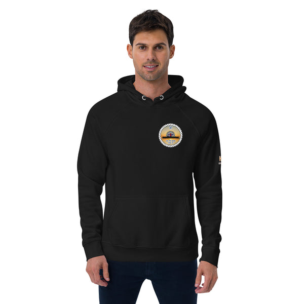 Non-Customizable USS CARL VINSON SUNSET unisex eco raglan hoodie