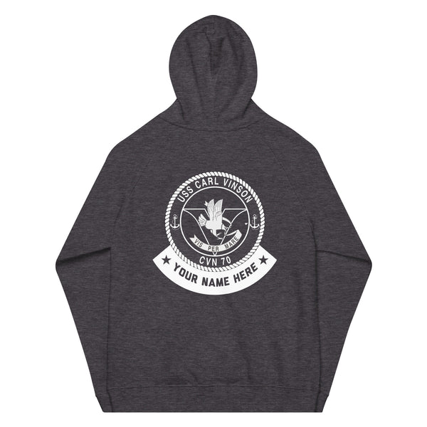 Customizable USS CARL VINSON Unisex eco raglan hoodie