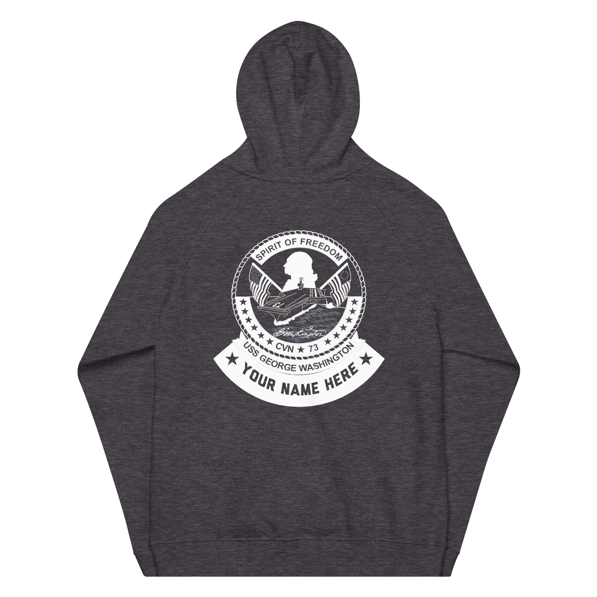 Customizable USS GEORGE WASHINGTON Unisex eco raglan hoodie