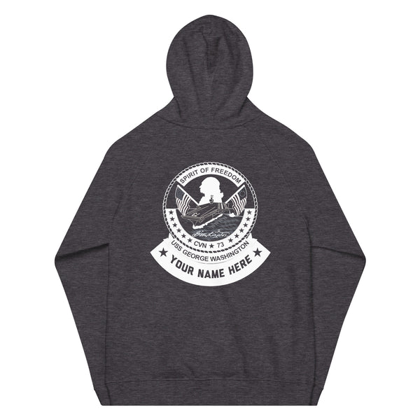 Customizable USS GEORGE WASHINGTON Unisex eco raglan hoodie