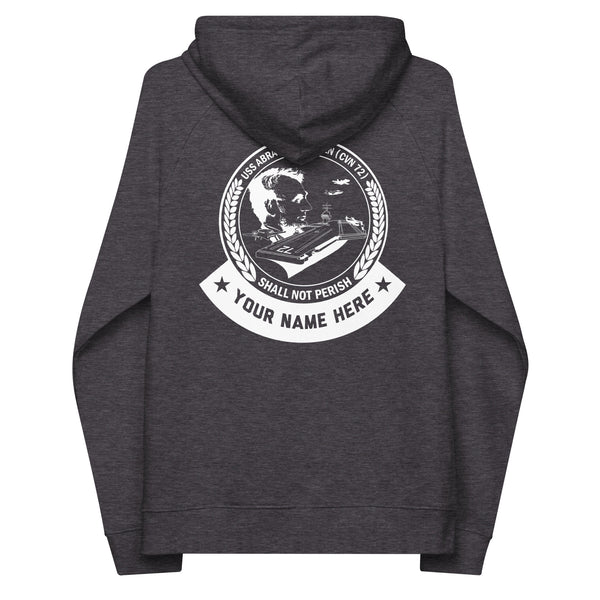 Customizable USS ABRAHAM LINCOLN Unisex eco raglan hoodie
