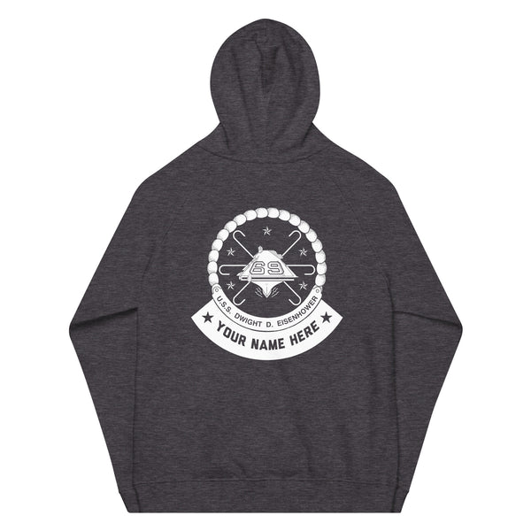 Customizable USS DWIGHT D. EISENHOWER Unisex eco raglan hoodie