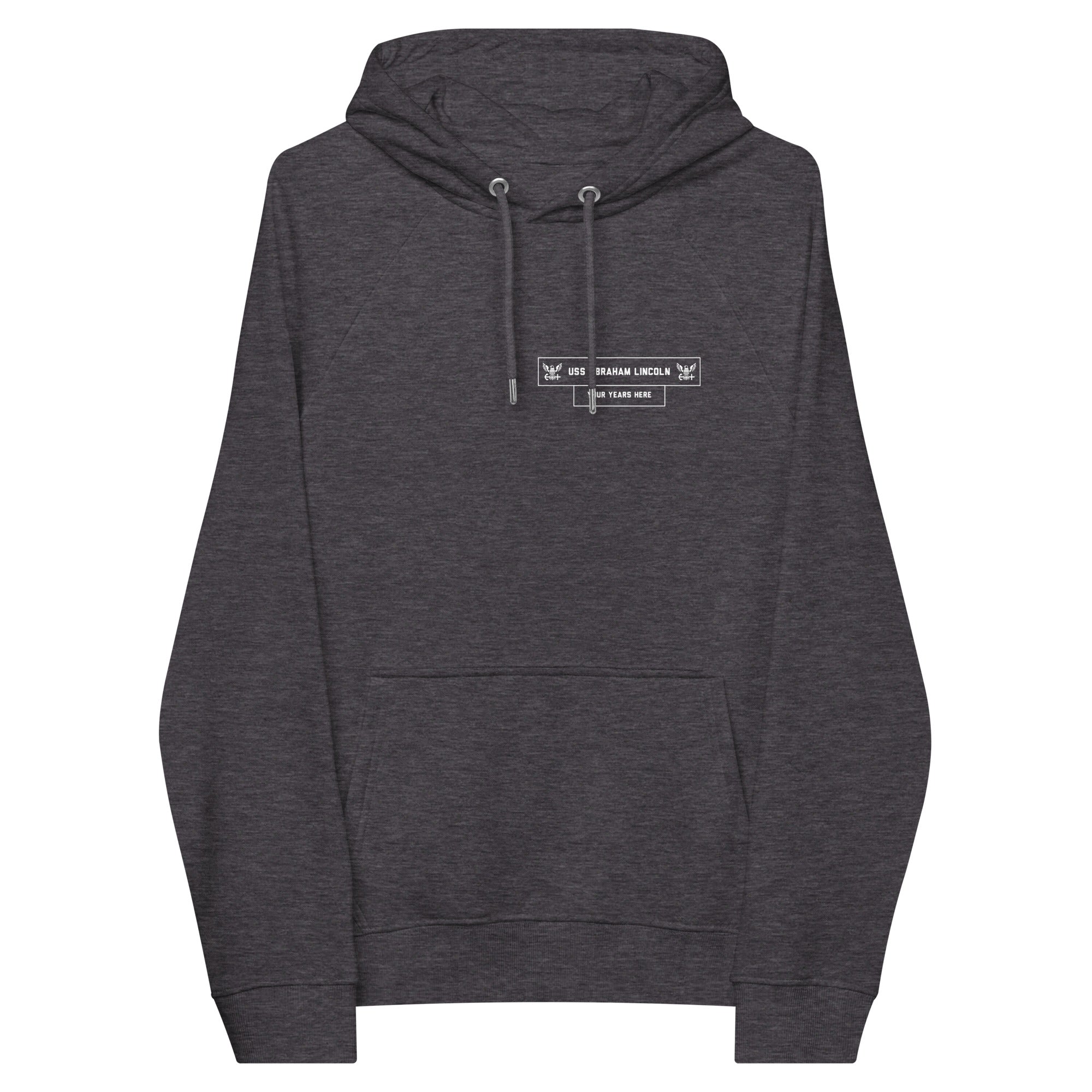 Customizable USS ABRAHAM LINCOLN Unisex eco raglan hoodie
