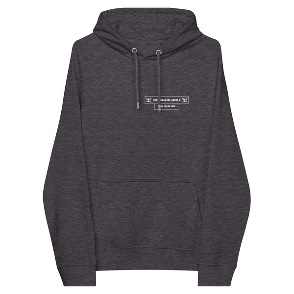 Customizable USS ABRAHAM LINCOLN Unisex eco raglan hoodie