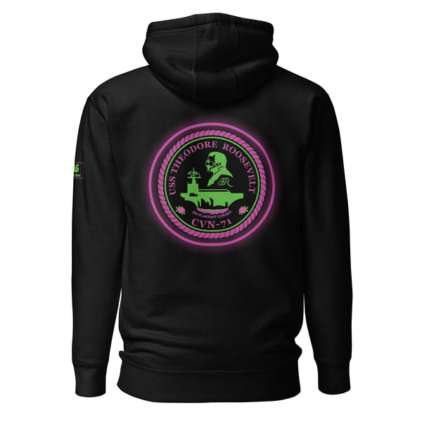 USS THEODORE ROOSEVELT NEON Unisex Hoodie