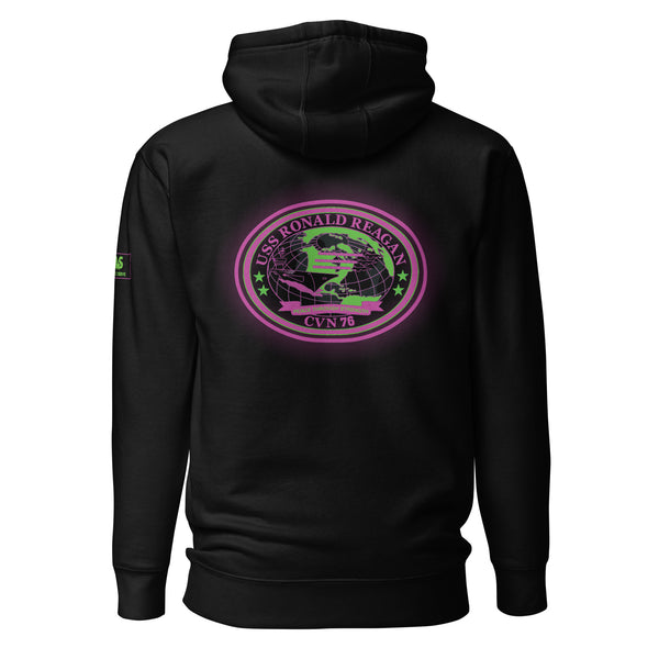 USS RONALD REAGAN NEON Unisex Hoodie